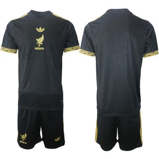 Blank Jersey Mexico Black Gold 2025 - 26 Soccer Suit by Soccer Jersey
