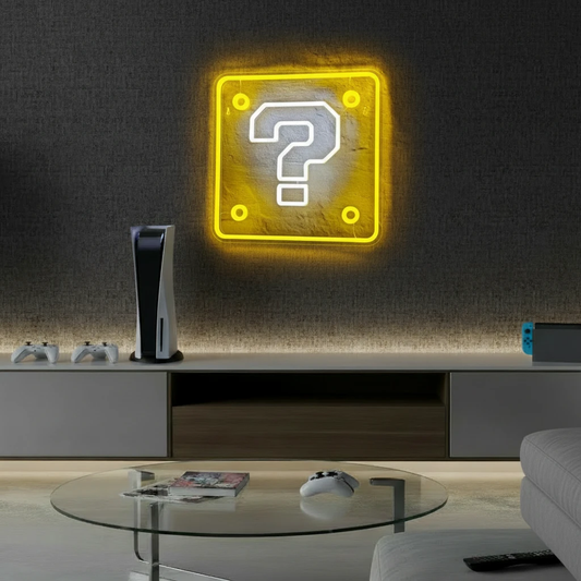 Block Neon Sign Question Square Led Neon Sign by Neonchics