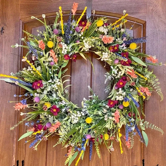 Bloomora – Handcrafted Lifelike Door Wreath with Seasonal Floral Arrangement by BowLift