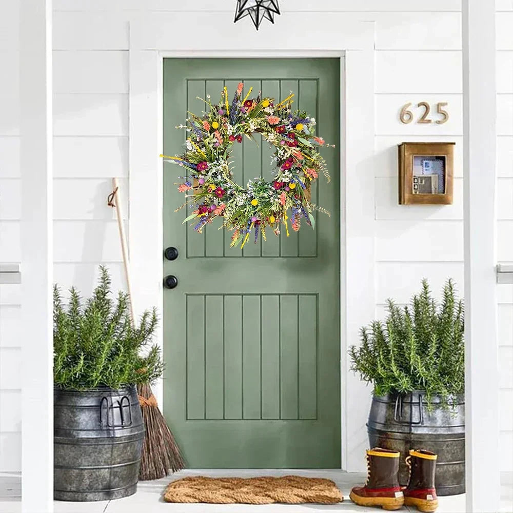 Bloomora – Handcrafted Lifelike Door Wreath with Seasonal Floral Arrangement by BowLift