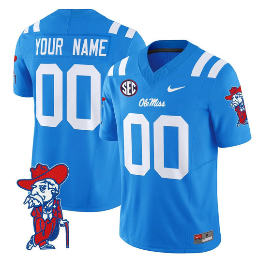 Custom Ole Miss Rebels Jersey Name, Number 2025 V2 Stitched Powder Blue by My Store