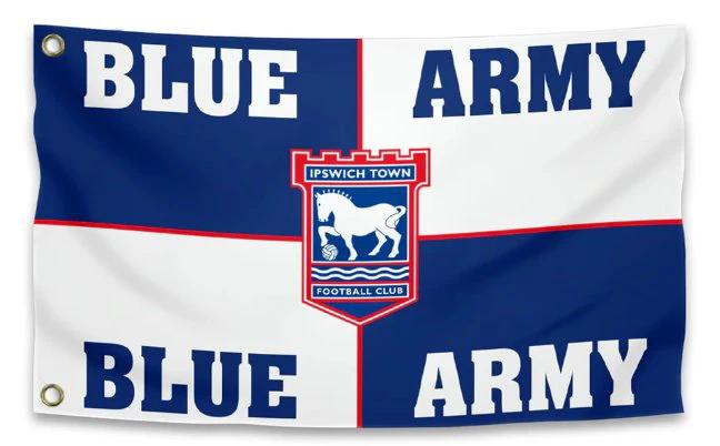 Blue Army Flag Ipswich Town Football Club Flag 3x5ft Banner Polyester by flagsjustdoit