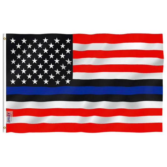 Blue Lives Matter American USA Police Flag - Honoring Law Enforcement Officers Flag 3X5Ft Banner USA by flagsjustdoit