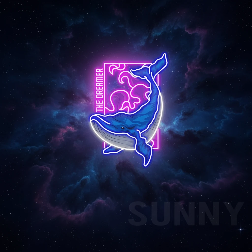 Blue Whale Neon Sign Home Business Wall Decor Art by Neonchics