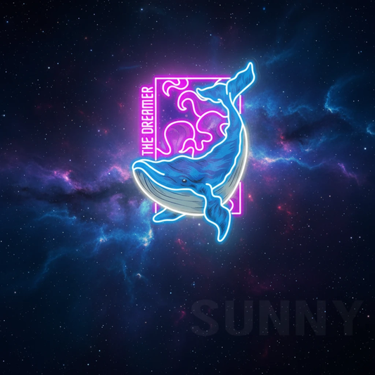 Blue Whale Neon Sign Home Business Wall Decor Art by Neonchics