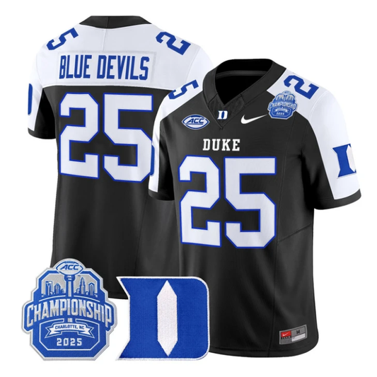 Blue Devils Jersey #25 Duke Blue Devils 2025 ACC Championship Stitched by My Store NCAA Football Jerseys