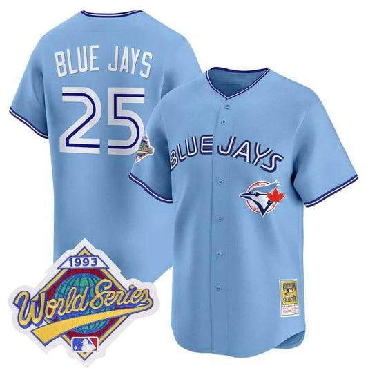 Blue Jays Jersey #25 Toronto Blue Jays 1993 World Series Throwback by My Store