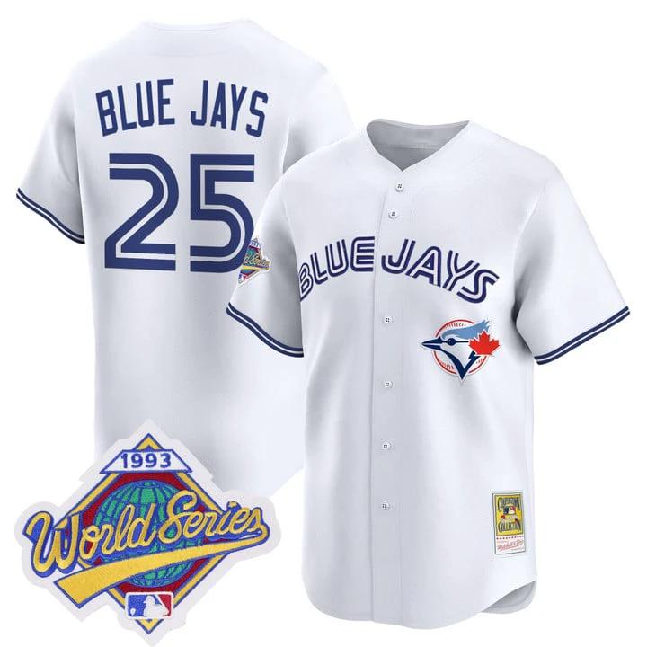 Blue Jays Jersey #25 Toronto Blue Jays 1993 World Series Throwback by My Store