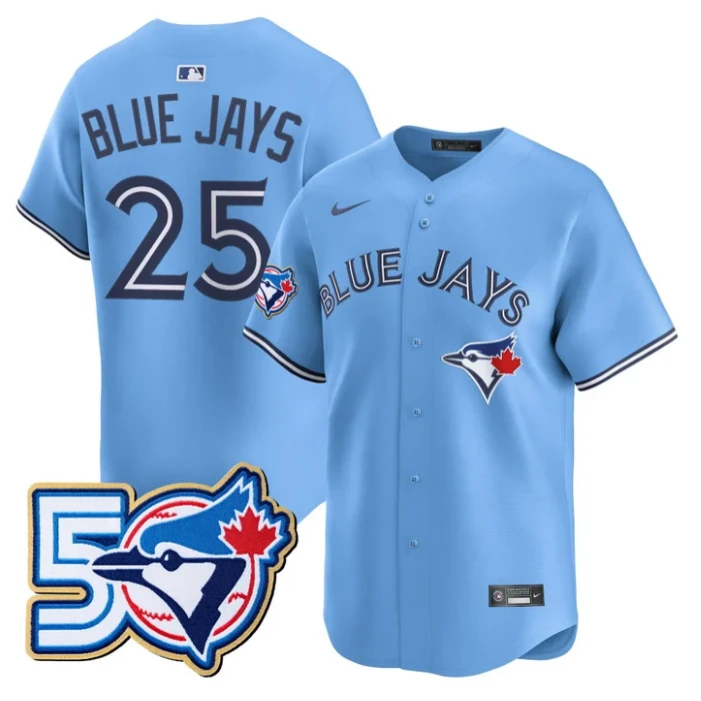 Blue Jays Jersey #25 Toronto Blue Jays 50 Seasons Patch Stitched by My Store