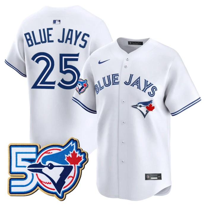 Blue Jays Jersey #25 Toronto Blue Jays 50 Seasons Patch Stitched by My Store