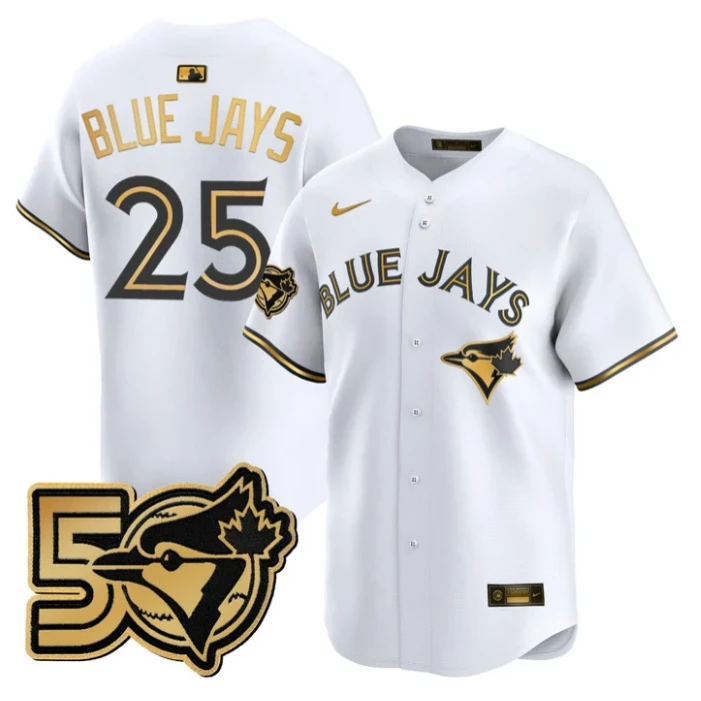 Blue Jays Jersey #25 Toronto Blue Jays 50 Seasons Patch Stitched by My Store