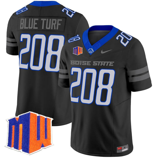 Blue Turf Jersey #208 Boise State Broncos 2025 Vapor Stitched by My Store NCAA Football Jerseys