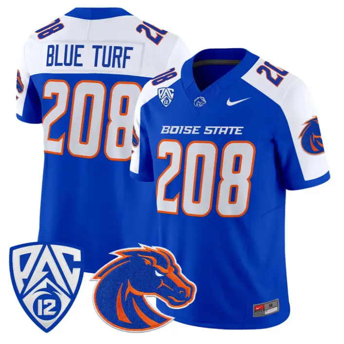 Blue Turf Jersey #208 Boise State Broncos 2026 Vapor Limited Stitched by My Store NCAA Football Jerseys