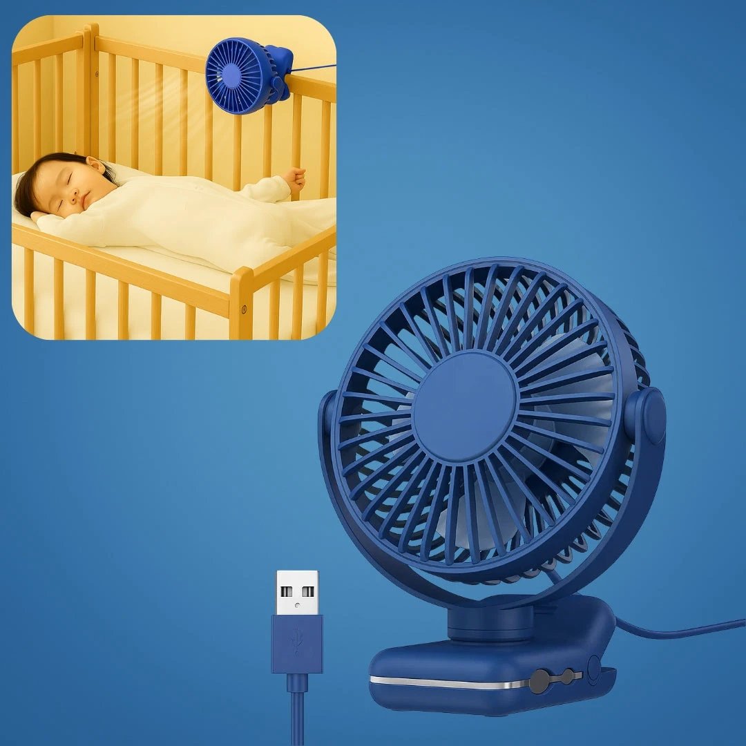 on USB Desk Fan Clamp Air Circulator – Long-Battery Cooling – Flame-Retardant Clamp – Quiet Nursery or Home-Office Use Bowlift by Bowlift