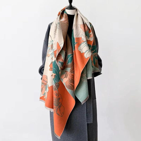 Fashion Bloom Reversible Floral Shawl by Casa & Beyond