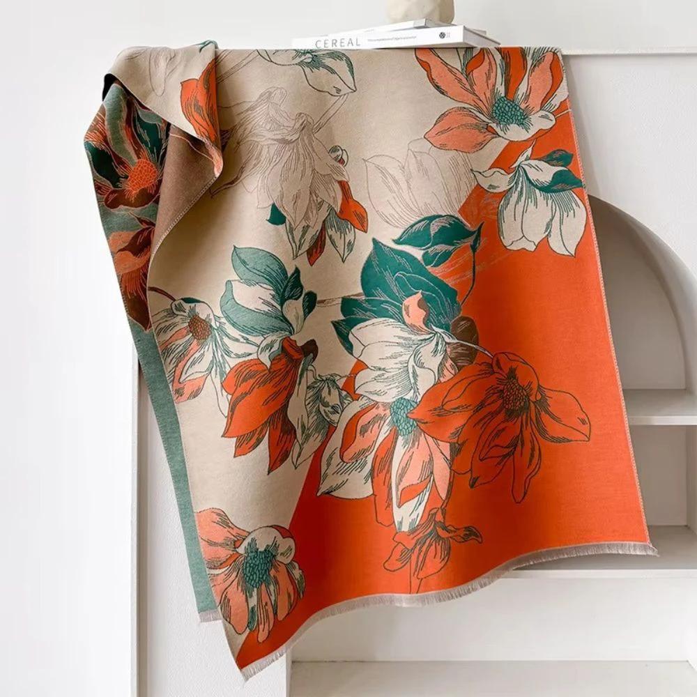 Fashion Bloom Reversible Floral Shawl by Casa & Beyond