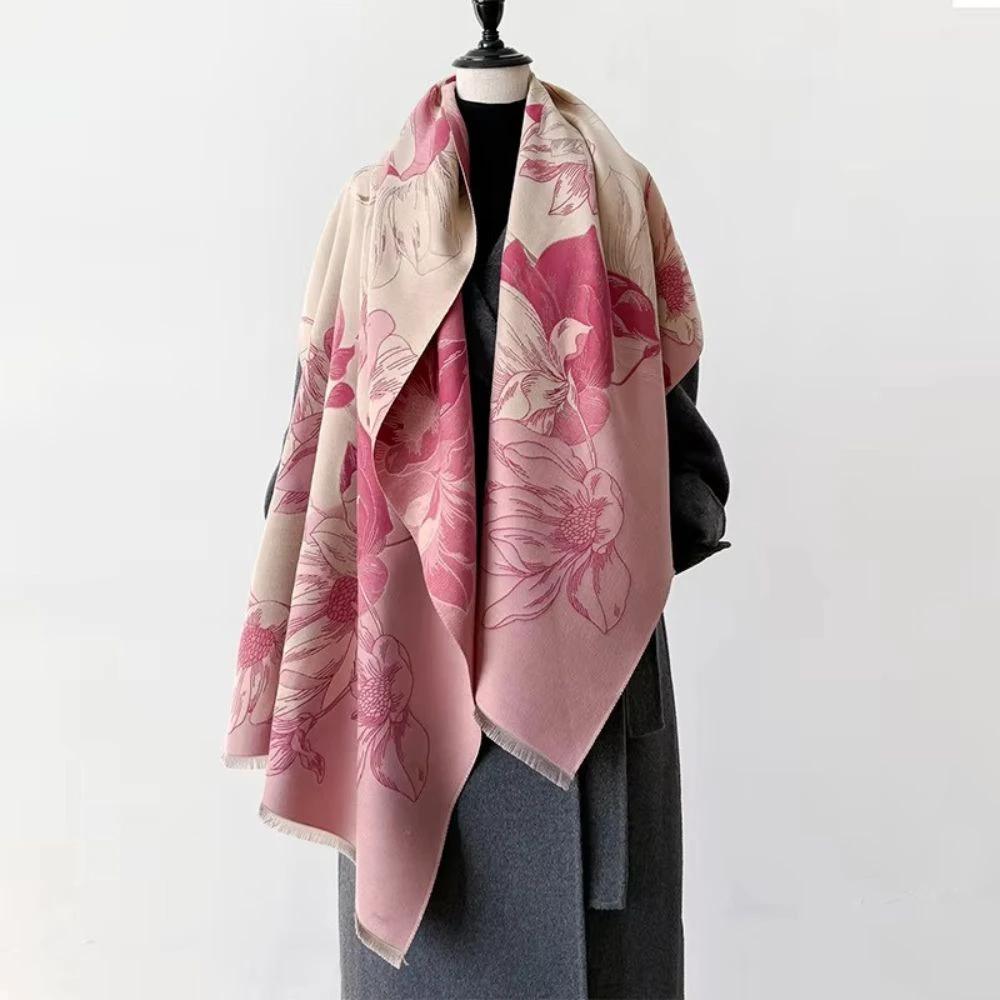 Fashion Bloom Reversible Floral Shawl by Casa & Beyond