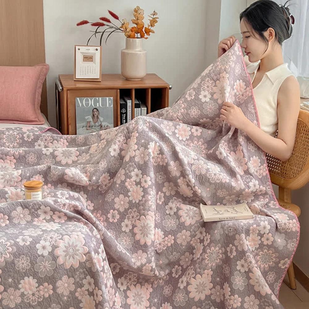 Reverie Floral Cotton Gauze Blanket by Casa & Beyond