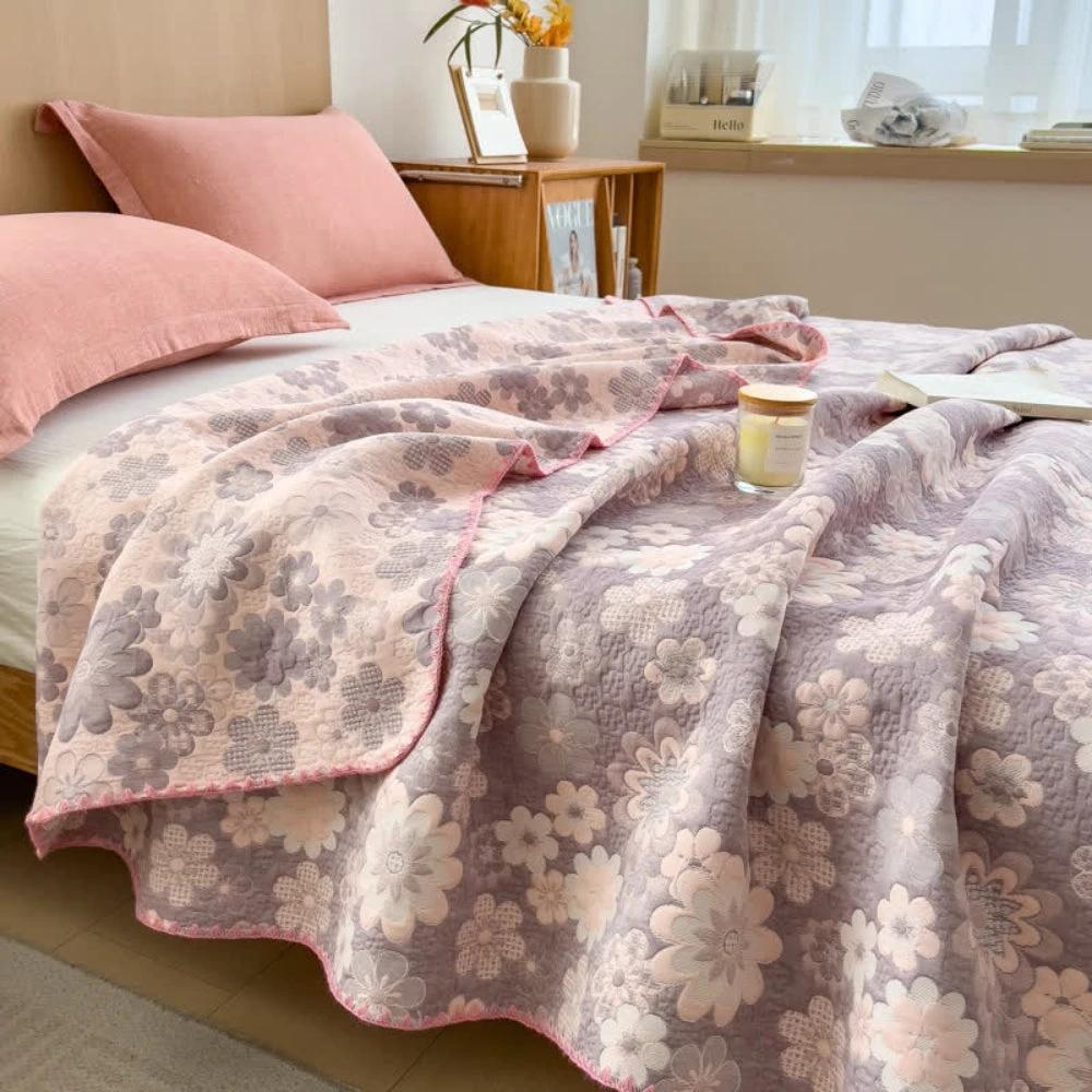 Reverie Floral Cotton Gauze Blanket by Casa & Beyond