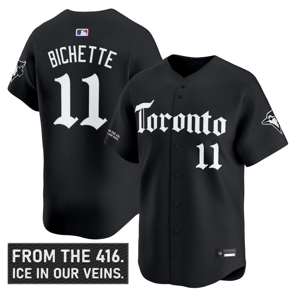Bo Bichette Jersey #11 Toronto Blue Jays Gothic North Edition Stitched Black by My Store
