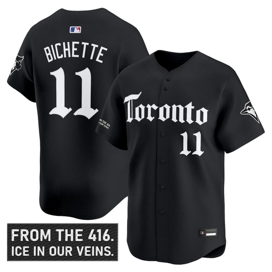 Bo Bichette Jersey #11 Toronto Blue Jays Gothic North Edition Stitched Black by My Store