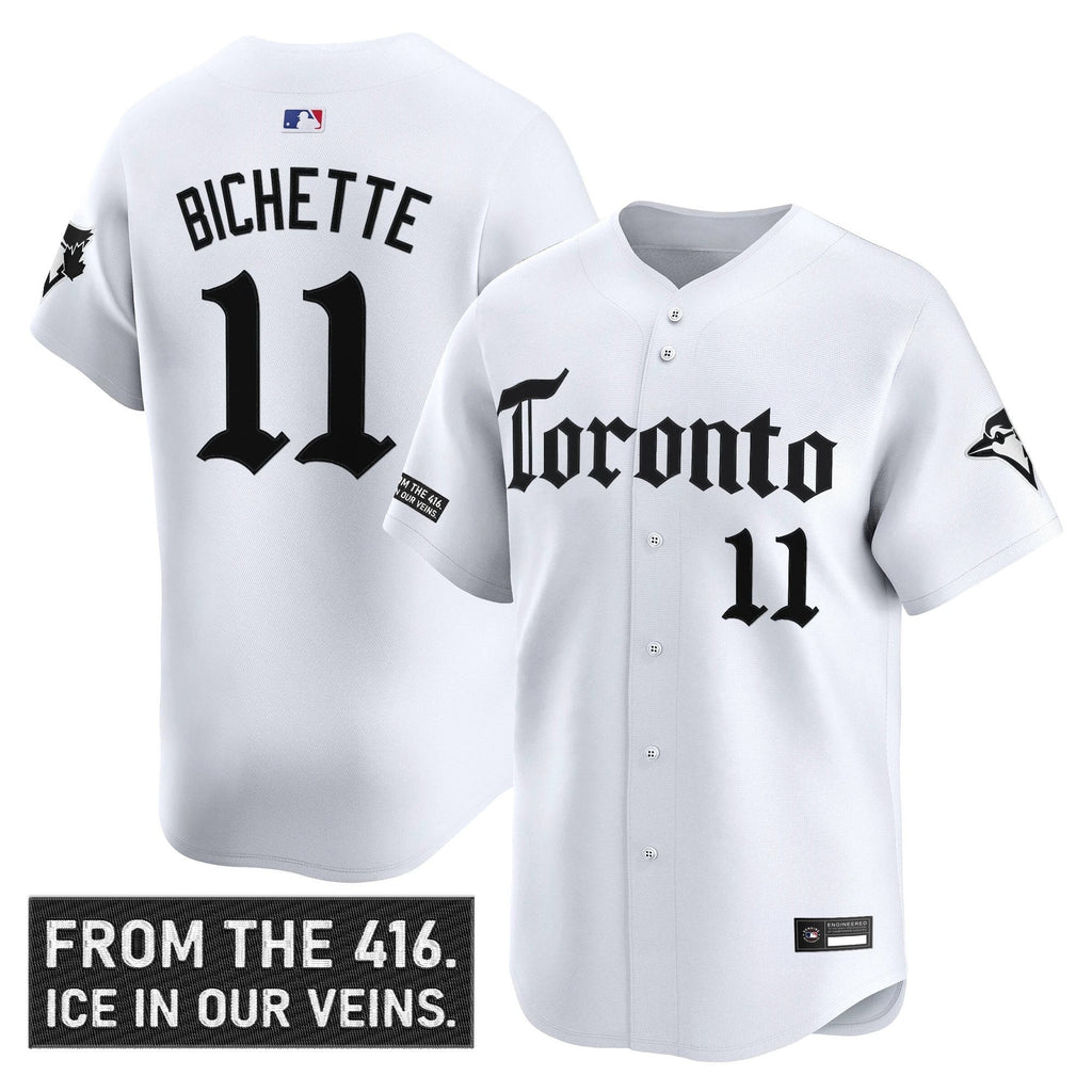 Bo Bichette Jersey #11 Toronto Blue Jays Gothic North Edition Stitched White by My Store