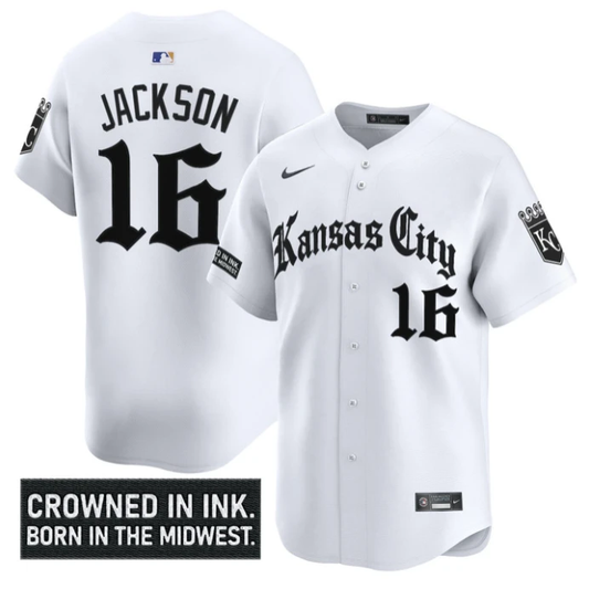 Bo Jackson Jersey #16 Kansas City Royals Gothic Crown Edition Vapor Stitched White by My Store