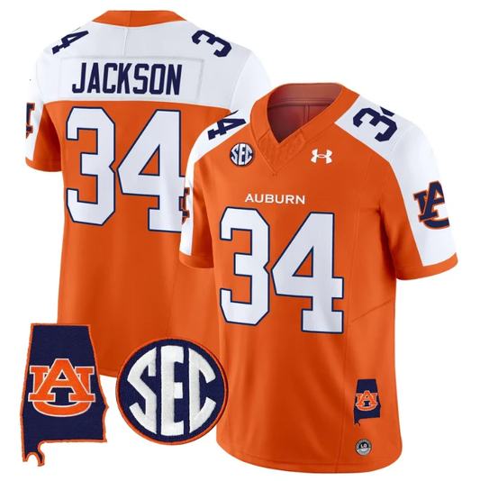 Bo Jackson Jersey #34 Auburn Tigers 2025 Alabama Patch Stitched Orange Alter by My Store NCAA Football Jerseys