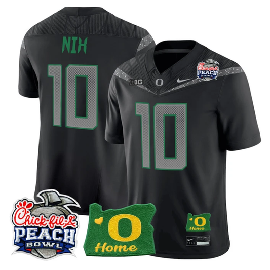 Bo Nix Jersey #10 Oregon Ducks 2026 Peach Bowl Oregon State Stitched Black by My Store NCAA Football Jerseys