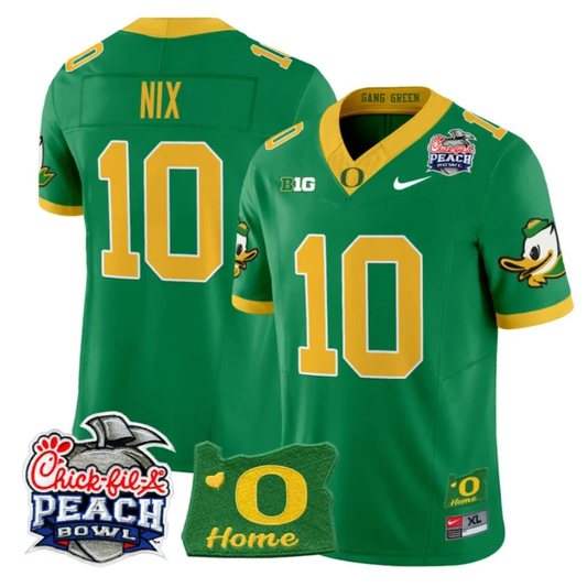 Bo Nix Jersey #10 Oregon Ducks 2026 Peach Bowl Oregon State Stitched Green by My Store NCAA Football Jerseys