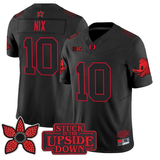 Bo Nix Jersey #10 Oregon Ducks Stranger Things Edition Vapor Limited Stitched by NCAA Football Jersey