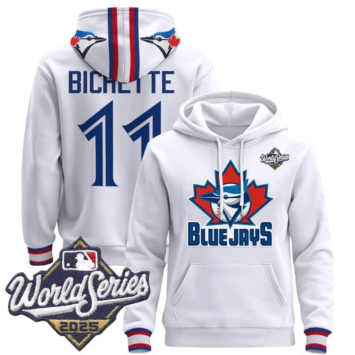 Bo Bichette Hoodie #11 Toronto Blue Jays 2025 World Series Pullover Stitched by Hoodie Pullover