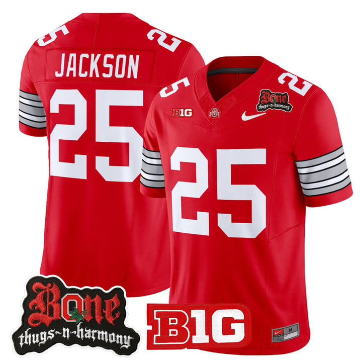 Bo Jackson Jersey #25 Ohio State Buckeyes Bone Thugs-N-Harmony Stitched by My Store NCAA Football Jerseys