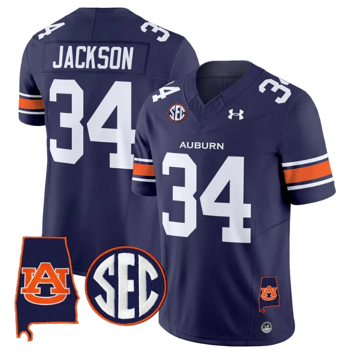 Bo Jackson Jersey #34 Auburn Tigers 2025 Alabama Patch Stitched by My Store NCAA Football Jerseys