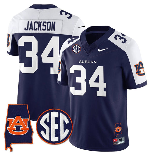 Bo Jackson Jersey #34 Auburn Tigers Alabama Patch Vapor Stitched by My Store NCAA Football Jerseys