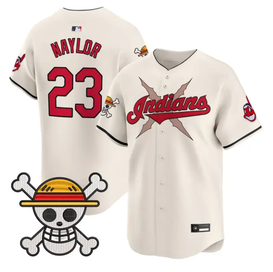 Bo Naylor Jersey #23 Cleveland Indians One Piece Premier Stitched Cream by My Store