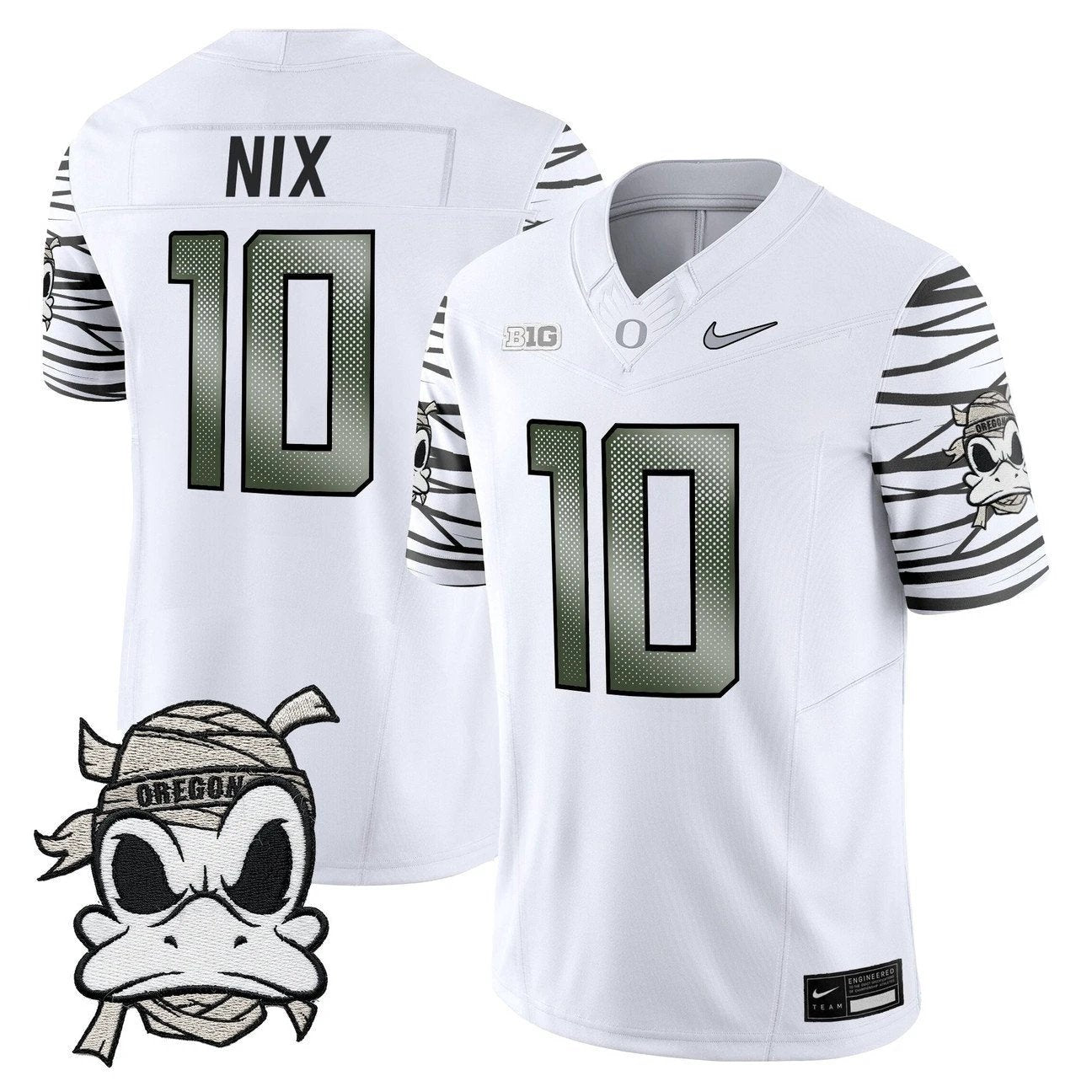 Bo Nix Jersey #10 Oregon Ducks 2025 Mummy Duck Vapor Limited Stitched by My Store NCAA Football Jerseys