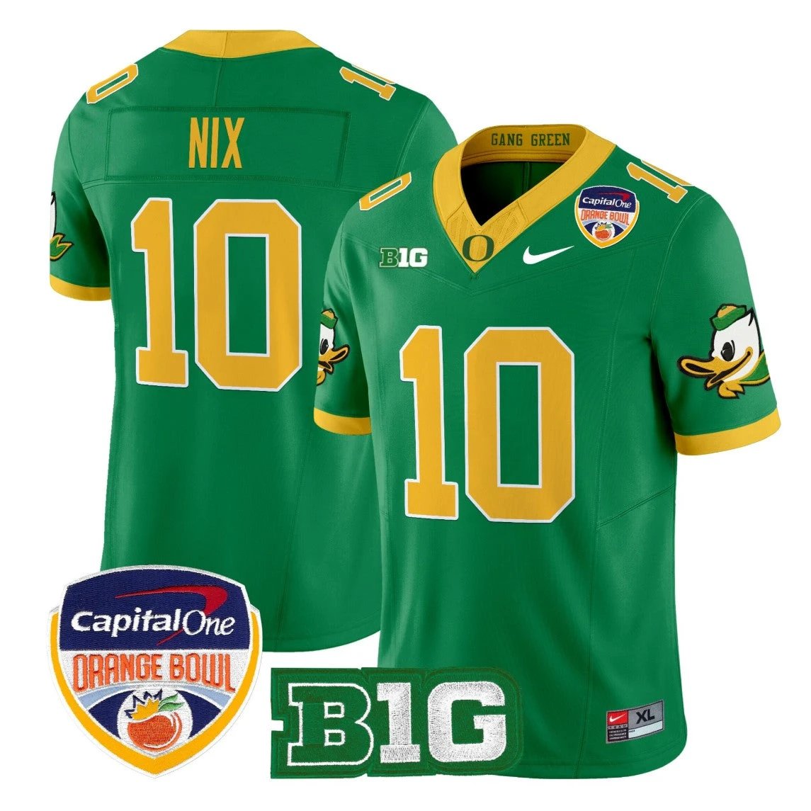 Bo Nix Jersey #10 Oregon Ducks 2026 Orange Bowl Vapor Limited Stitched by My Store NCAA Football Jerseys