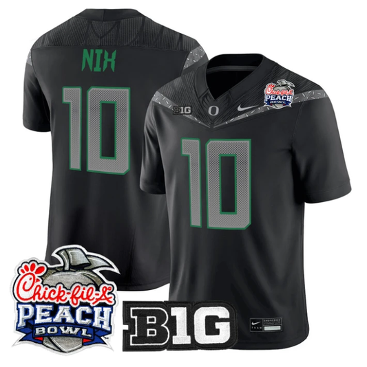 Bo Nix Jersey #10 Oregon Ducks 2026 Peach Bowl Patch Limited Stitched by My Store NCAA Football Jerseys
