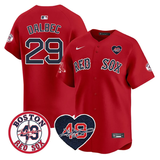 Bobby Dalbec Jersey #29 Boston Red Sox Tim Wakefield Memorial Patch Stitched Red by My Store