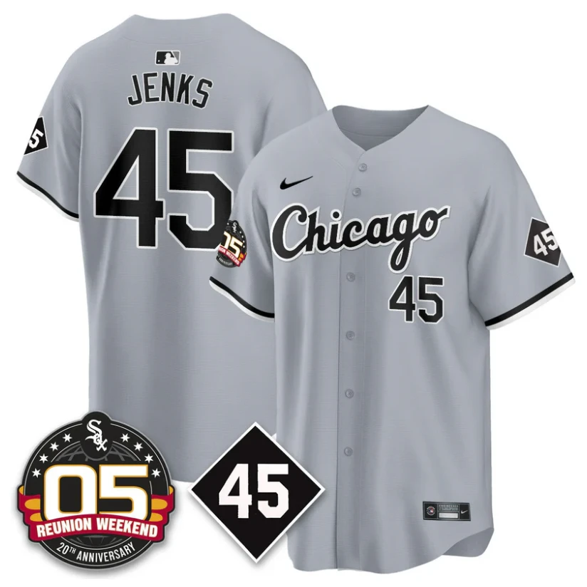 Bobby Jenks Jersey #45 Chicago White Sox 2025 Reunion Weekend Stitched Gray by My Store