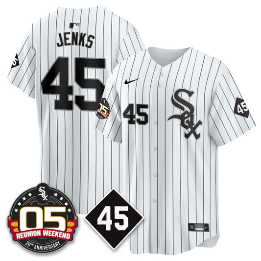 Bobby Jenks Jersey #45 Chicago White Sox 2025 Reunion Weekend Stitched White by My Store