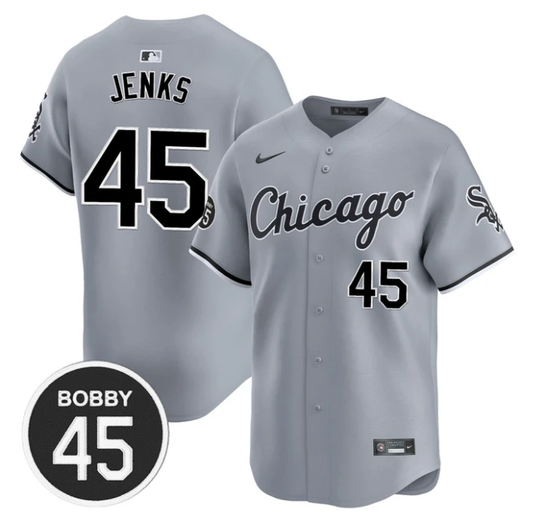 Bobby Jenks Jersey #45 Chicago White Sox Premier Limited Stitched Gray Road by My Store