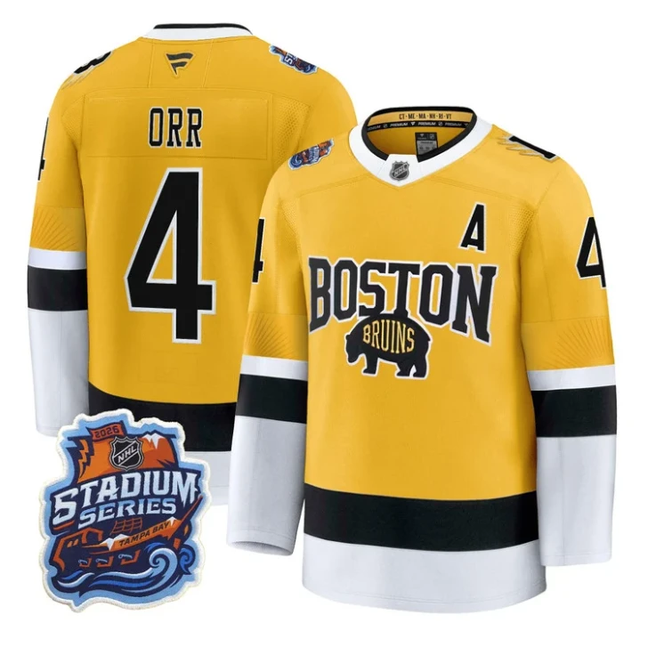 Bobby Orr Jersey #4 Boston Bruins 2026 Stadium Series Premium Stitched by Hockey David
