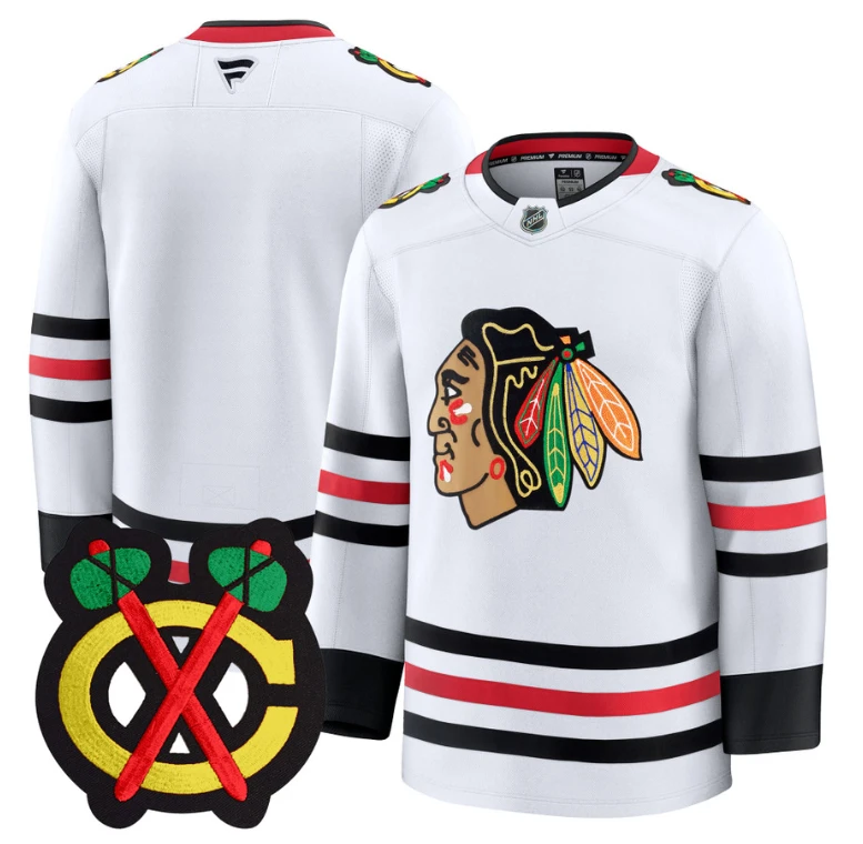Bobby Team Jersey Chicago Blackhawks Premium All Stitched White by Hockey David