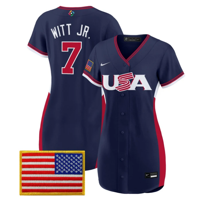 Bobby Witt Jr Jersey #7 Team USA 2026 World Baseball Dress Stitched by My Store