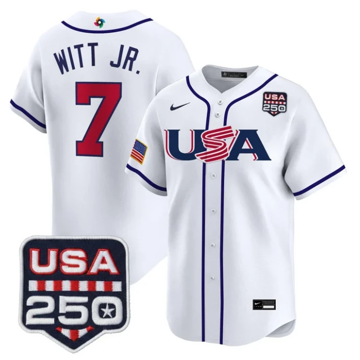Bobby Witt Jr Jersey #7 Team USA World Baseball Classic 250 USA 2026 Roster Stitched by My Store
