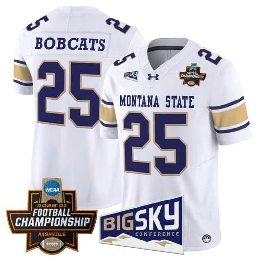 Bobcats Jersey #25 Montana State Bobcats 2026 Football Championship White by My Store NCAA Football Jerseys
