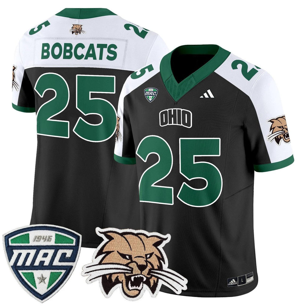 Bobcats Jersey #25 Ohio Bobcats 2025 Vapor Limited Stitched by My Store NCAA Football Jerseys