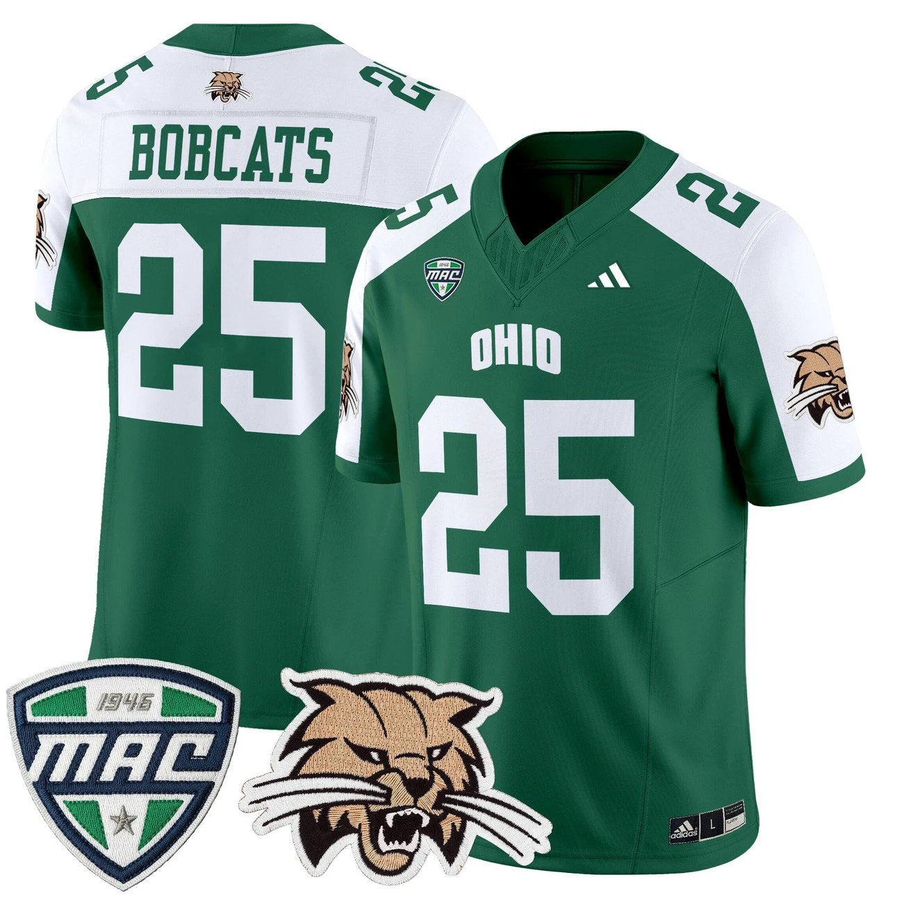 Bobcats Jersey #25 Ohio Bobcats 2025 Vapor Limited Stitched by My Store NCAA Football Jerseys